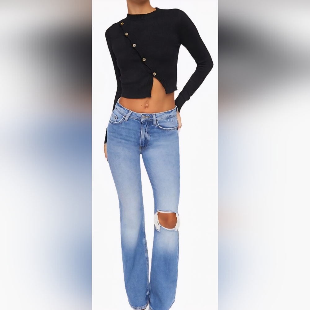Forever 21 Jeans Womens Denim Size 24 Flare Slim Fit High Rise Night Out Cowgirl